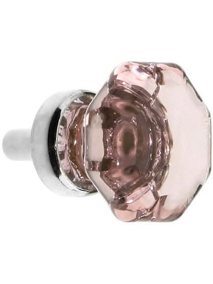 Amethyst Octagonal Glass Knob with Brass Base 1 1/8-Inch Diameter.